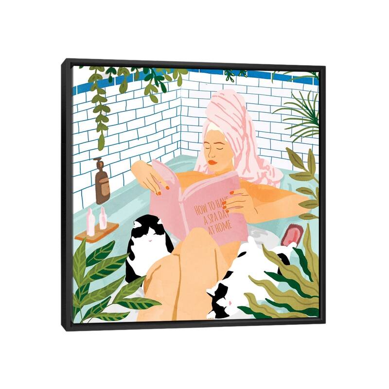 iCanvas "How To Have A Spa Day At Home" by 83 Oranges Framed - Black - 18x18