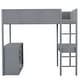 preview thumbnail 5 of 15, Full Size Loft Bed with Convertible Desk, Storage Shelf & 4 Drawers, Teddy Fleece Wood Bed Frame with Full-Length Guardrail