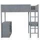 preview thumbnail 4 of 10, Full Size Teddy Fleece Loft Bed with Storage Shelf, Drawers, and Foldable Desk - Modern Comfort and Style
