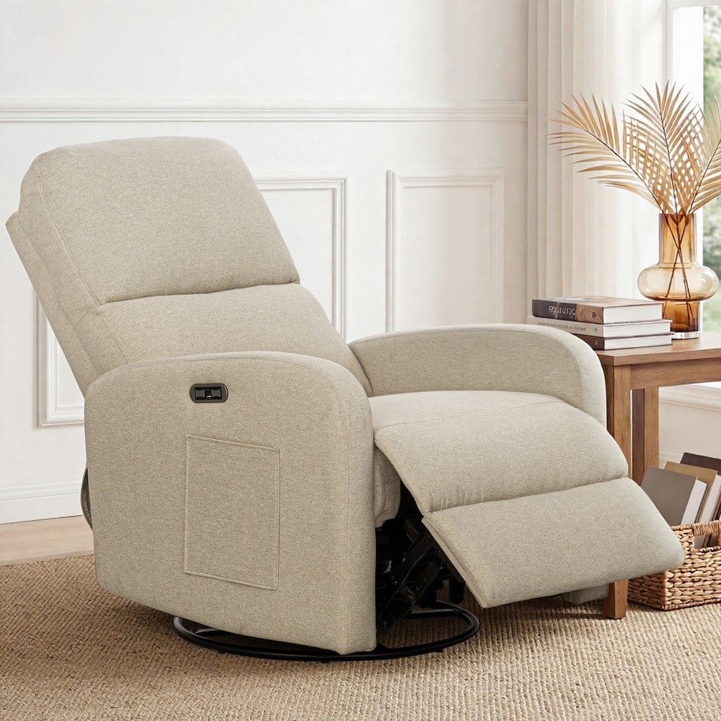 INK IVY Dakota Power Recliner 3-in-1 with Swivel, Glider, USB Ports