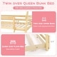 preview thumbnail 20 of 19, Twin Over Queen Bunk Bed Wooden Kids Bed with Climbing Nets and Ramp