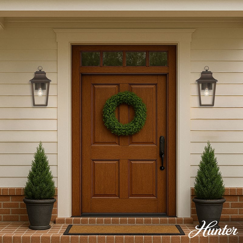 Hunter Spring Cove Outdoor Wall Light - Front Porch, Patio, Garage, Pergola - Traditional, Mission - Resists Corrosion!