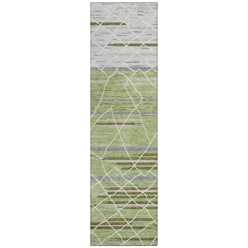 Machine Washable Indoor/ Outdoor Modern Global Chantille Rug