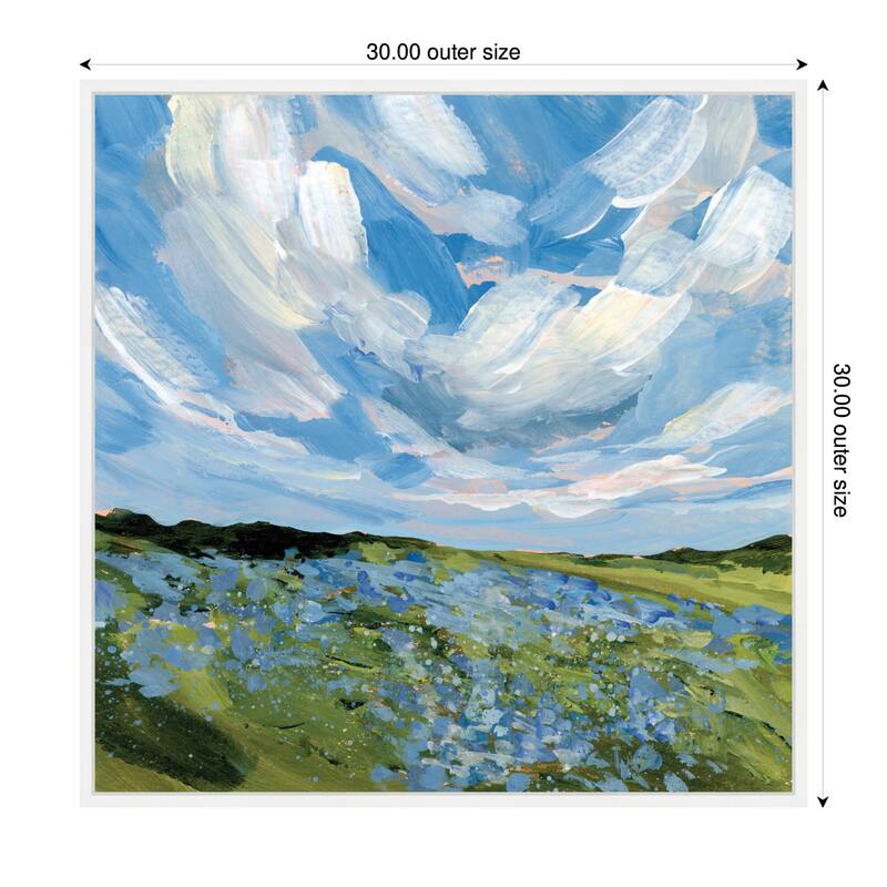 Kate and Laurel Texas Bluebonnets by Emily Kenney Framed Canvas Wall Art Print