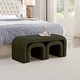 preview thumbnail 17 of 20, Set of 3 U-Shaped Modern Bench Teddy Ottoman Bench, Small Sofa Footrest Extra Seating, 44+18 Inch Bench Bench & Ottoman
