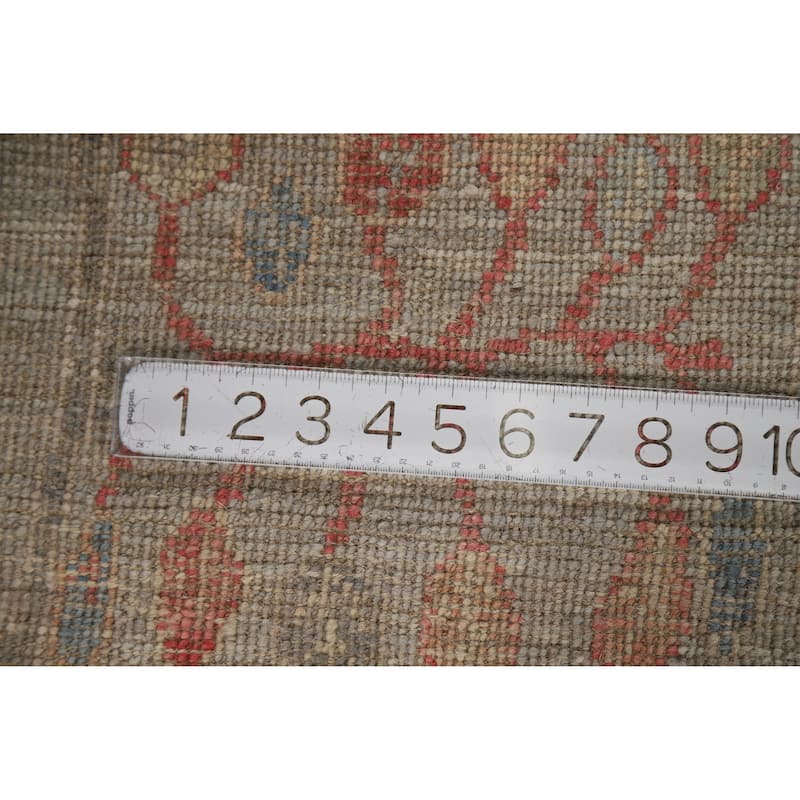 Hand Knotted Oriental 100% Wool Carpet Transitional All-Over Greys & Charcoal Oushak Runner Rug - 6' 4'' X 1' 10''