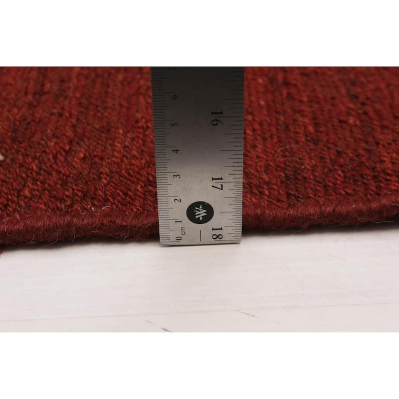 ECARPETGALLERY Flat-Weave Lahor Finest Brown Wool Tapestry Kilim - 12'9 x 13'1