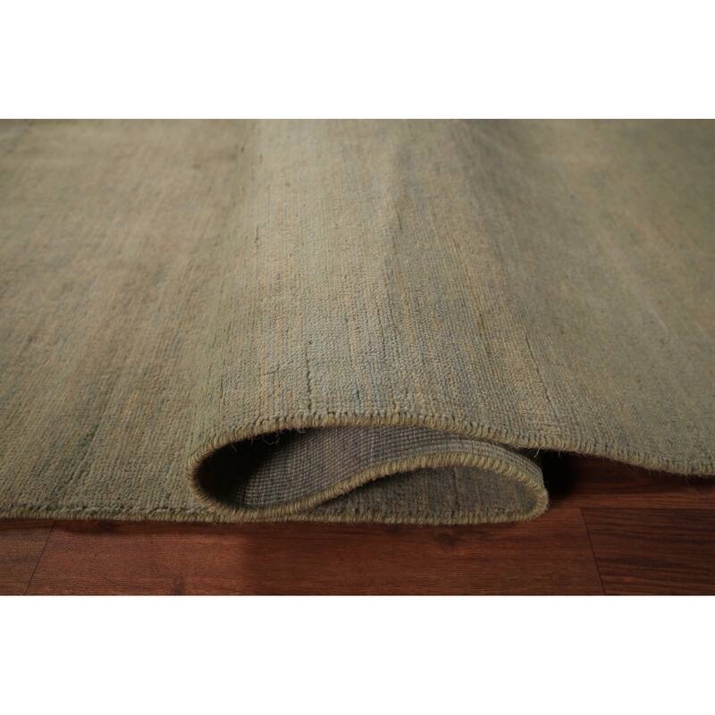 Modern Gabbeh Oriental Area Rug Handmade Green Modern Wool Carpet - 4'9" x 6'11"