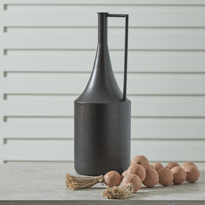 Signature Design by Ashley Zainforth Distressed Brown Vase - 7"W x 7"D x 20"H