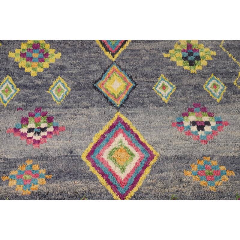 Geometric / Moroccan Style Rug Hand-Knotted Wool Carpet - 6'10" x 10'10"
