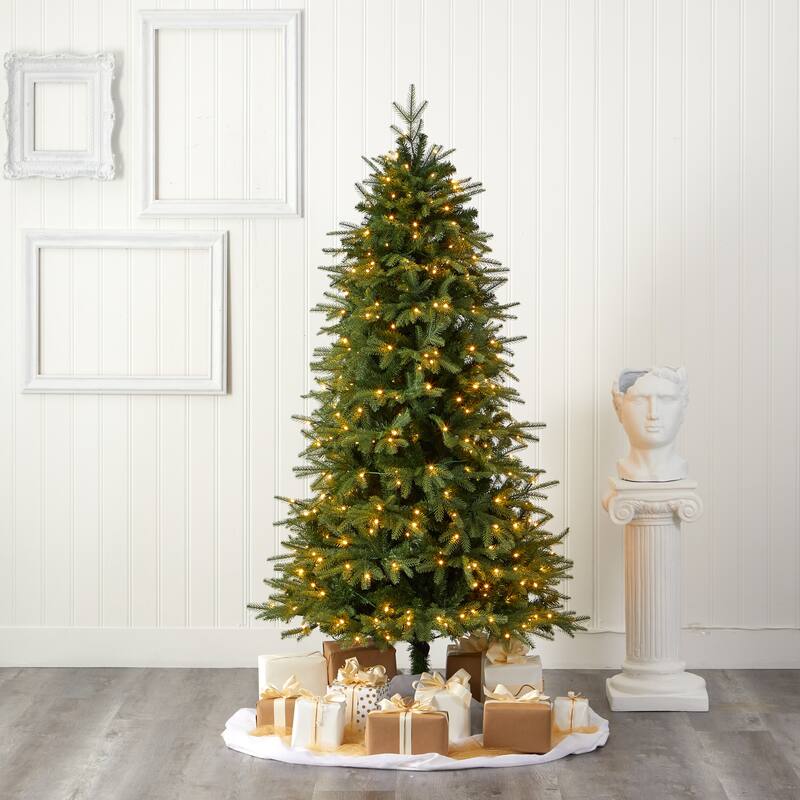 Pre-Lit Vancouver Fir Artificial Christmas Tree - 6.5' - Clear LED Lights - 6 Foot