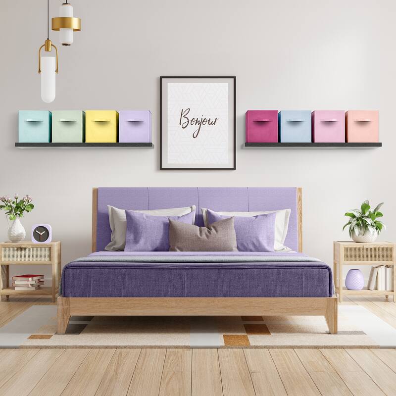 Sorbus Fabric Storage Bins 11" Foldable Cubes Multicolored With Handles For Pantry, Cubbies, Toy And Closet Organization- 8Pk