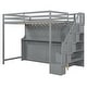 preview thumbnail 13 of 36, Full Over Full Size Murphy Bunk Bed Convertible Loft Bed with Hydraulic Lift, Hidden Desk and Storage Stairs for Kids