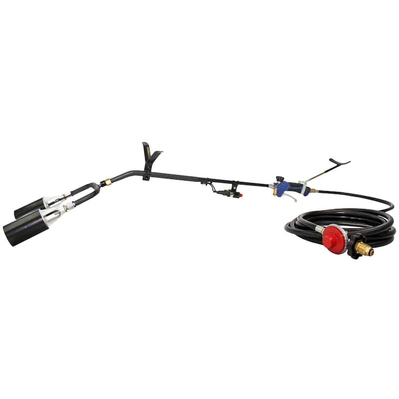 Flame King 500,000 BTU X 2 Torch Heads Heavy Duty Dual Propane Weed Burner Torch
