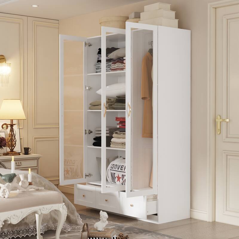 Multi-Piece Wardrobe Set Adaptable Closet Modules Combo Armoires