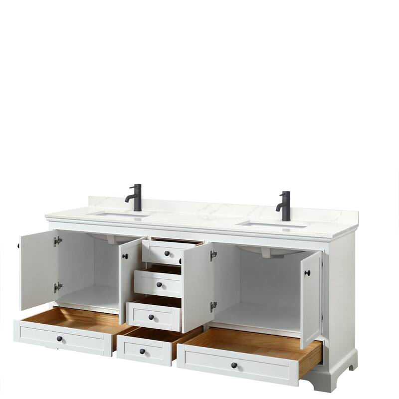 Deborah 80-inch Double Vanity, Quartz Top