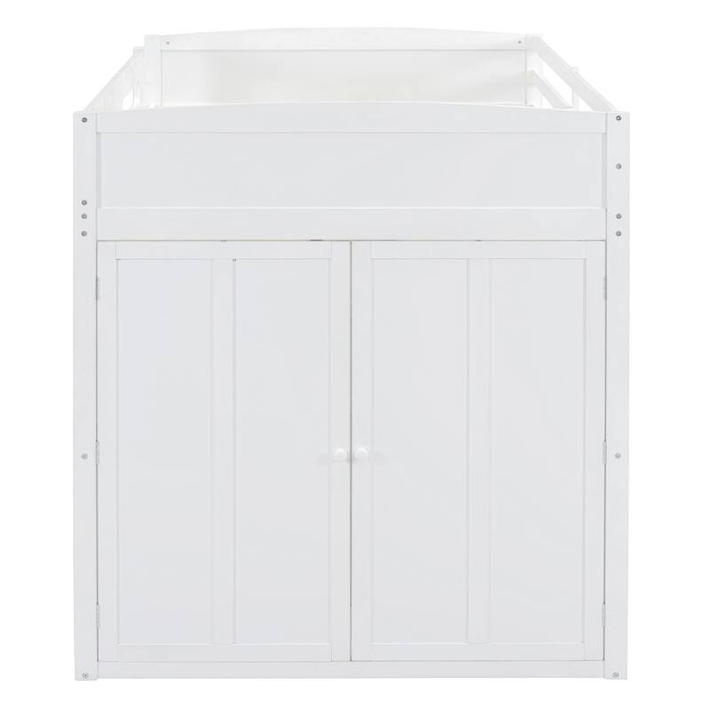 Multi-Functional Full Size Loft Bed with Built-In Desk, Wardrobe, and Ample Storage for Bedrooms