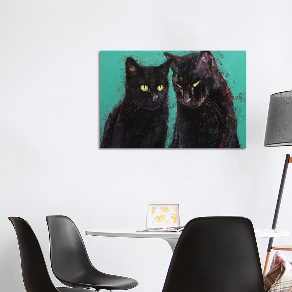 iCanvas "Two Black Cats " by Michael Creese Canvas Print