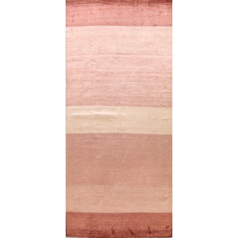 Striped Gabbeh Kashkoli Oriental Long Wool Runner Rug Handmade - 8'0" x 16'2"