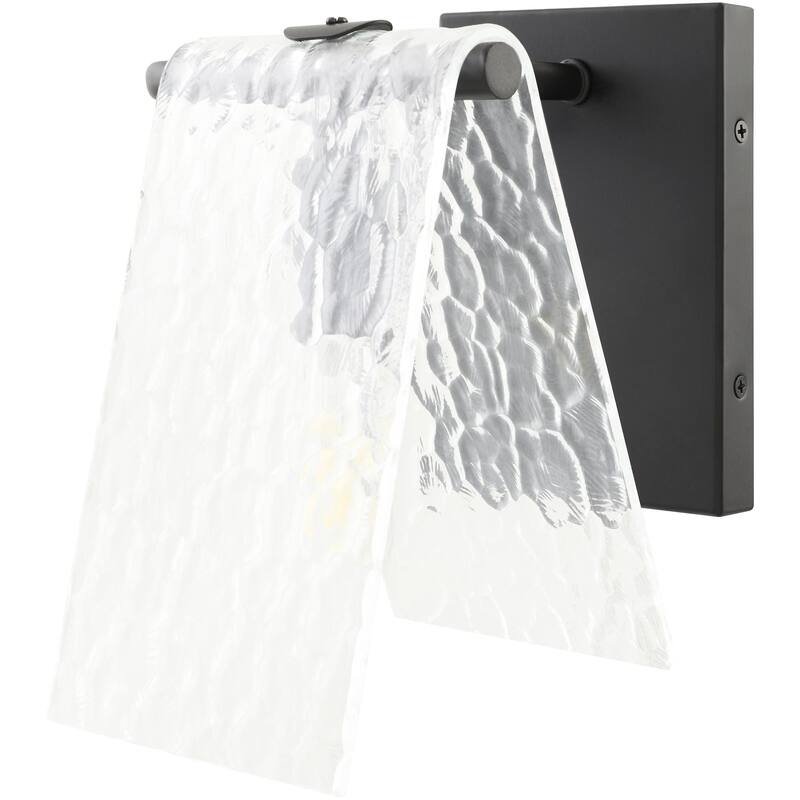Livabliss Vitracis Modern Wall Sconce - 8"L x 5"W x 8"H - Black