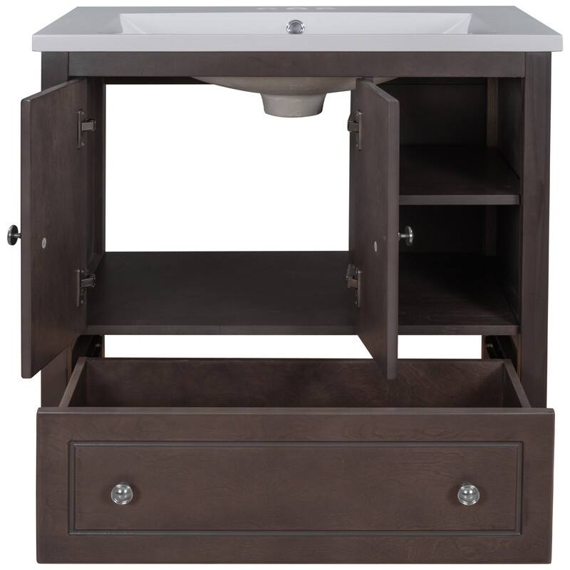 Upgraded 30" Bathroom Vanity with Sink,Bathroom Cabinet with Storage, Brown