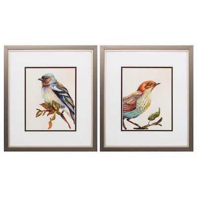 Propac Images Eco Bird Set of 2 Wall Art - Orange