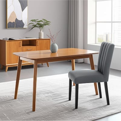 HomeRoots Gray Upholstered Tufted Velvet Dining Side Chair - 19.50 in. x 38.30 in. x 25.25 in.