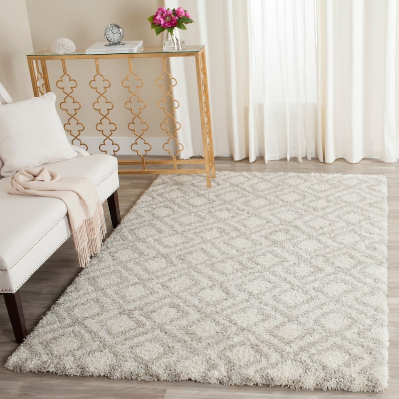 SAFAVIEH Arizona Shag Bahia 1.2-inch Thick Rug - 4' x 6' - Ivory/Beige