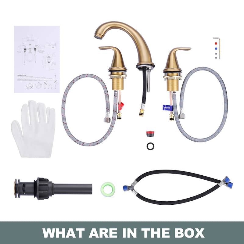 WOWOW Widespread Double Handle Bathroom Faucet
