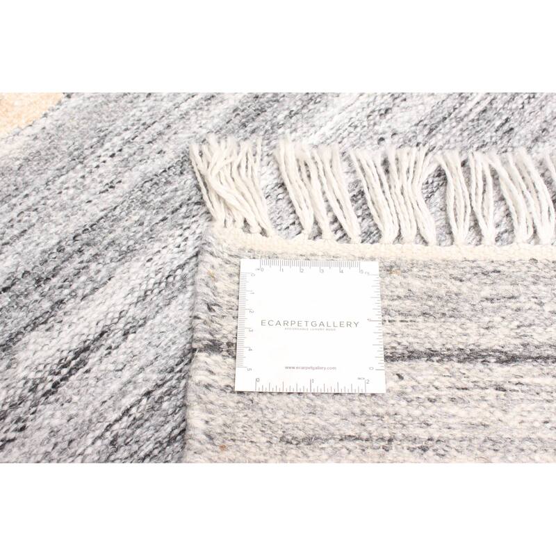 ECARPETGALLERY Flat-Weave Ankara FW Grey Wool Kilim - 5'2 x 7'7