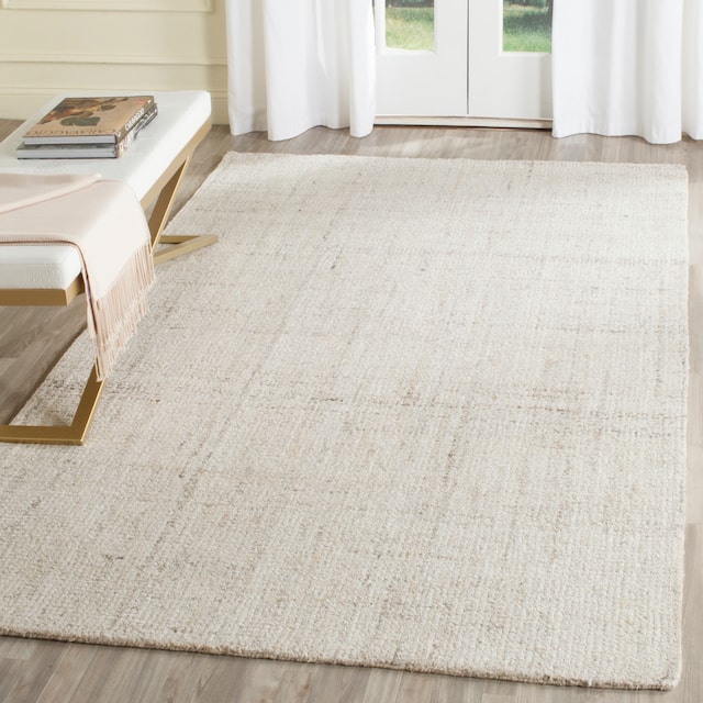 SAFAVIEH Handmade Abstract Nettie Modern Viscose Rug - 4' x 4' Square - Ivory/Beige