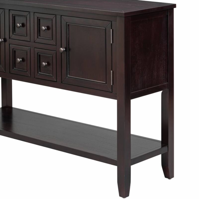 Cambridge Series Ample Storage Vintage Console Table with Four Small Drawers and Bottom Shelf