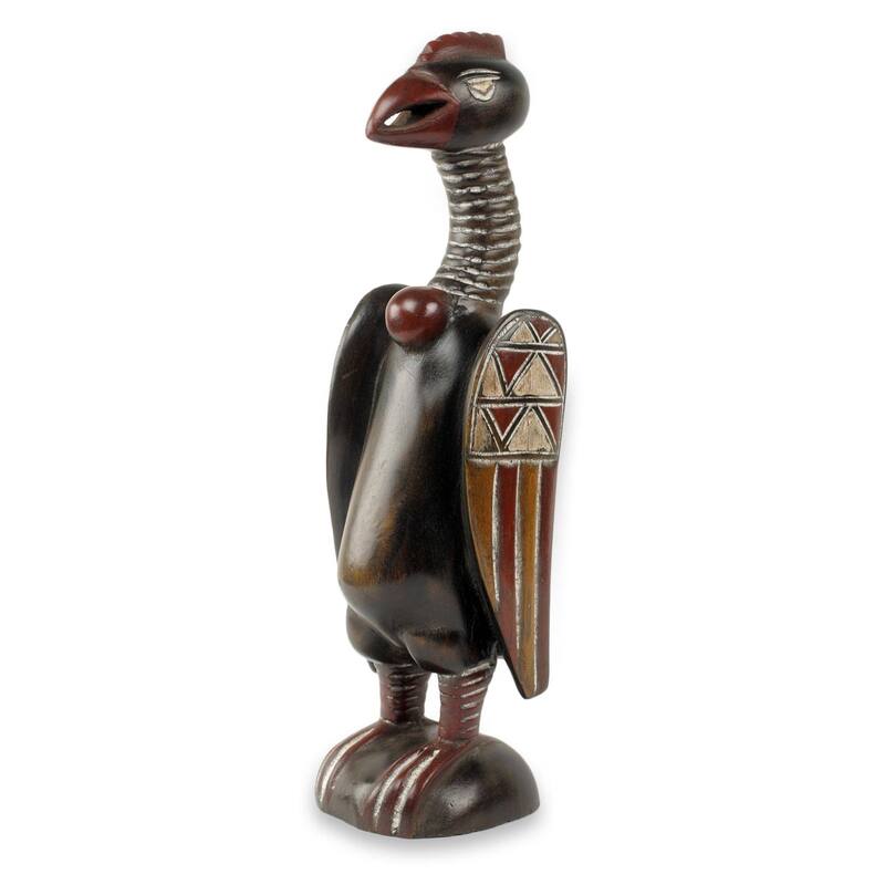 Handmade Senufo Kalaho Bird Wood sculpture (Ghana) - 40 x 17 x 13
