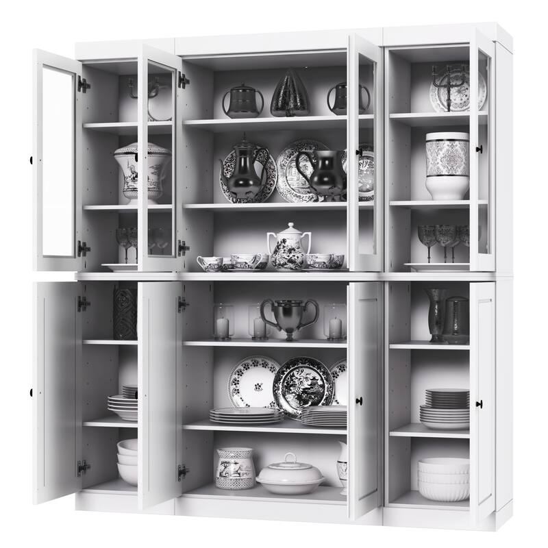 Palace Imports 100% Solid Wood 65" Kitchen China Pantry Cabinet - 65" x 71.5"