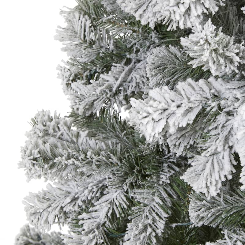 8’ Flocked West Virginia Fir Artificial Christmas Tree, Unlit - 8 Foot