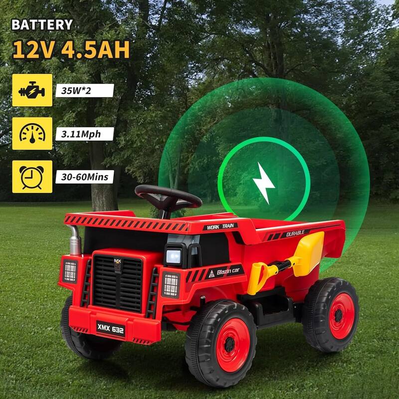 Electric 12V Ride On Dump Truck, Construction Vehicles for Kids