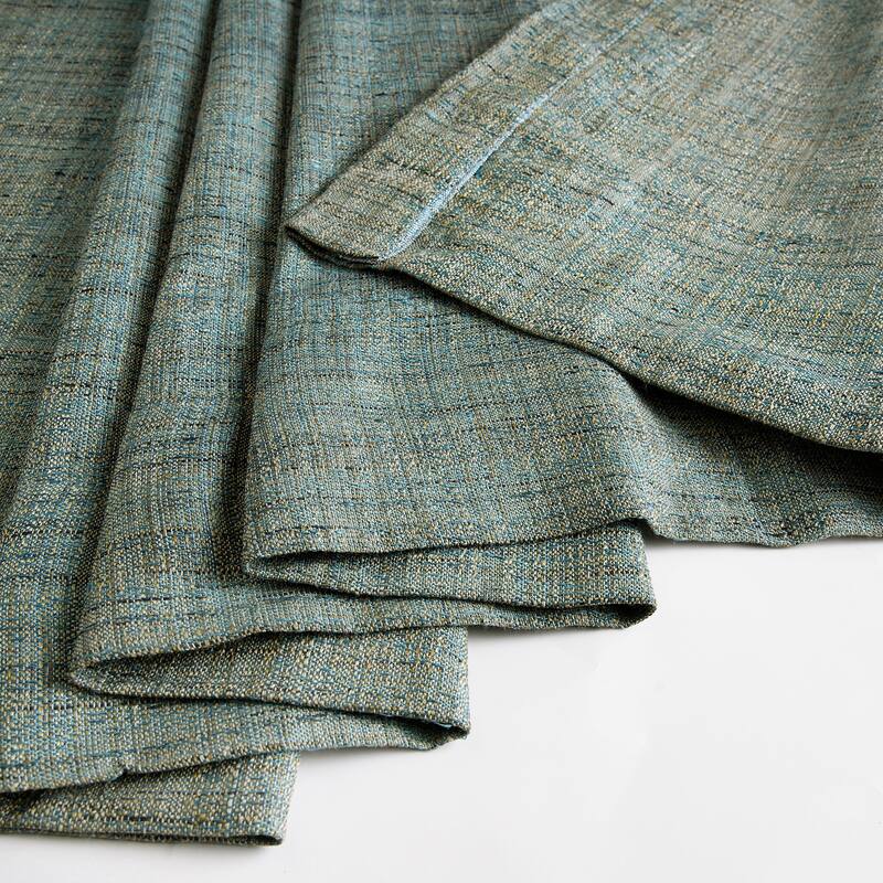 Exclusive Fabrics Raw Linen Weave Light Filtering Curtains for Bedroom & Living Room Curtains Pair - 2 Panel Drapes