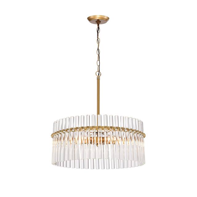 Casandra 5-light Brushed Brass Crystal Chandelier