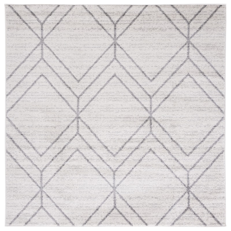 SAFAVIEH Adirondack Juvelina Modern Geometric Rug - 6' Square - Light Grey/Dark Grey