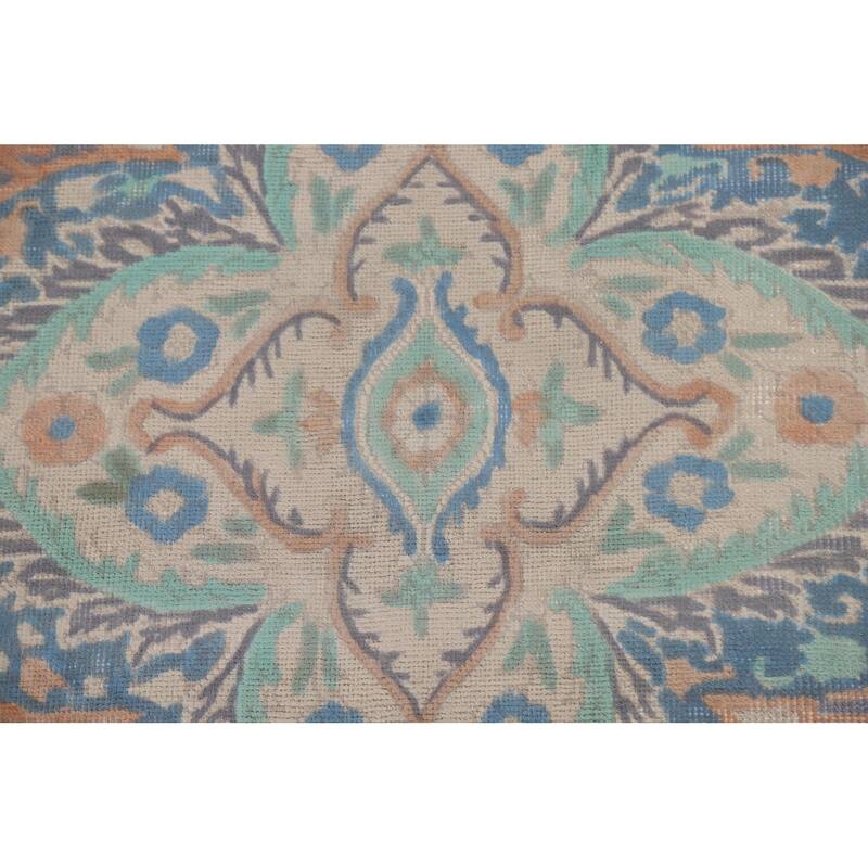 Hand Knotted Oriental 100% Wool Carpet Traditional Floral Beige & Ivories Tabriz Area Rug - 8' 8'' X 6' 5''