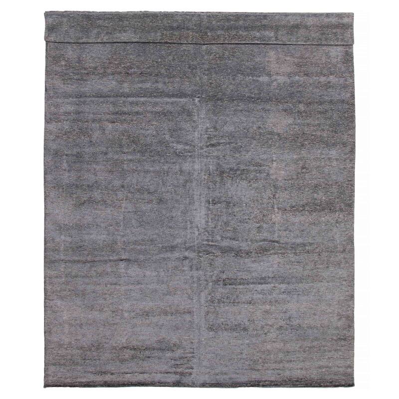 ECARPETGALLERY Hand-knotted Loreto Dark Grey Silk, Wool Rug - 11'4 x 14'9 - Dark Grey - 11'4 x 14'9