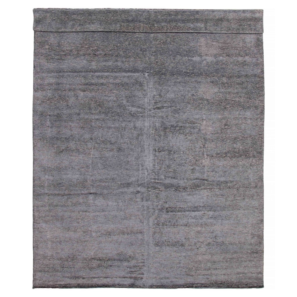 ECARPETGALLERY Hand-knotted Loreto Dark Grey Silk, Wool Rug - 11'4 x 14'9