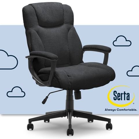 Serta Connor Executive Office Chair, Ergonomic Computer Chair with Layered Body Pillows, Contoured Lumbar, Adjustable Seat