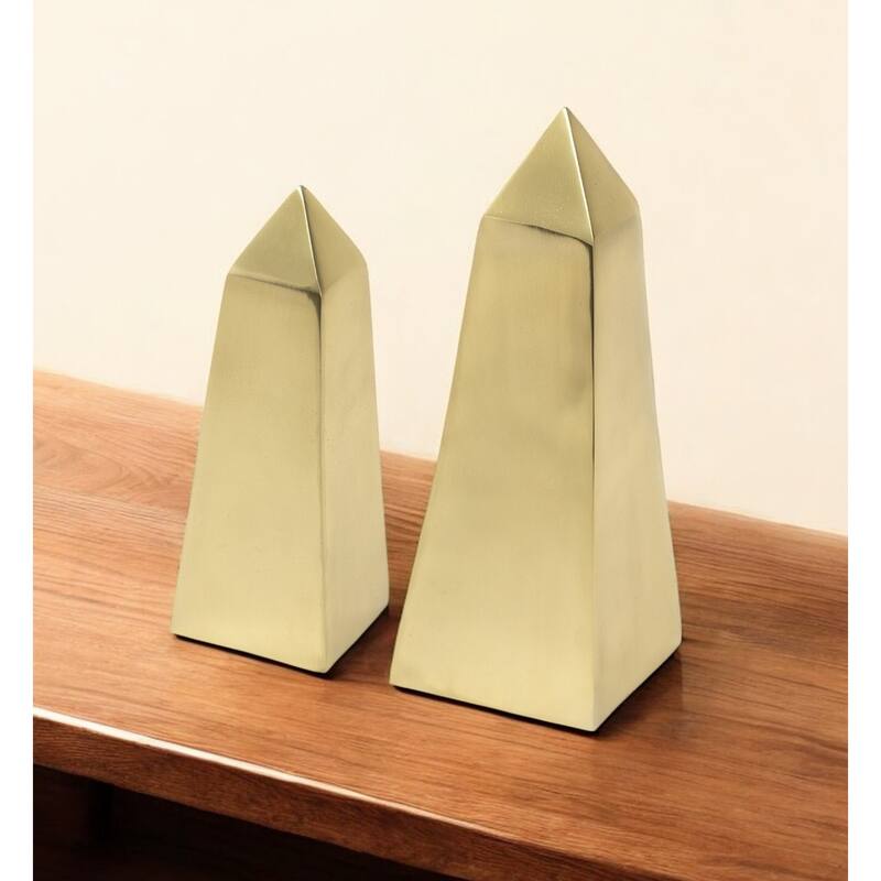 HomeRoots Set of Two 11" Gold Metal Tabletop Sculpture - 4' X '11' X '4 - 4' X '11' X '4