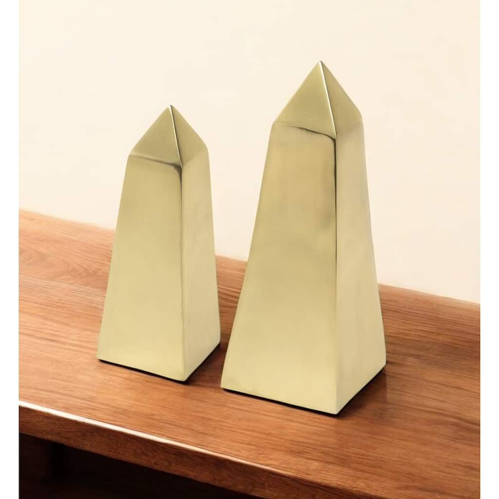 HomeRoots Set of Two 11" Gold Metal Tabletop Sculpture - 4' X '11' X '4
