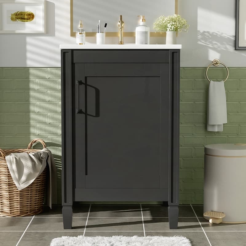 Freestanding Bathroom Vanity with Ceramic Sink