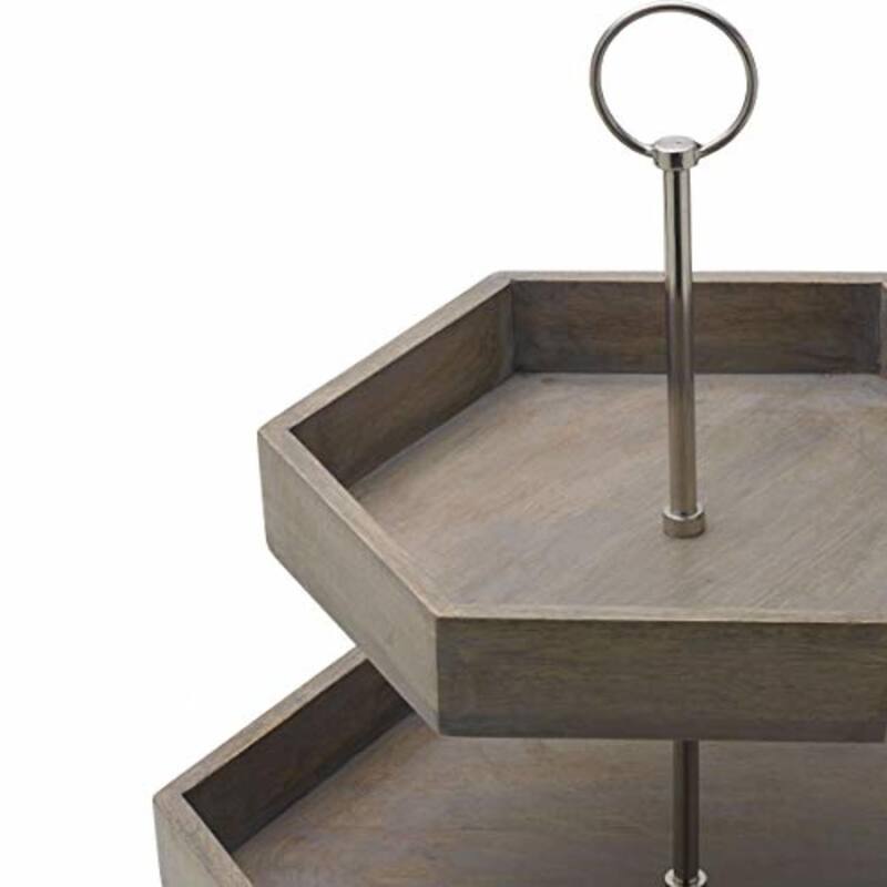 Mikasa Gourmet Basics Hexagon 2 Tier Serving Tray - 15-3/4 inches