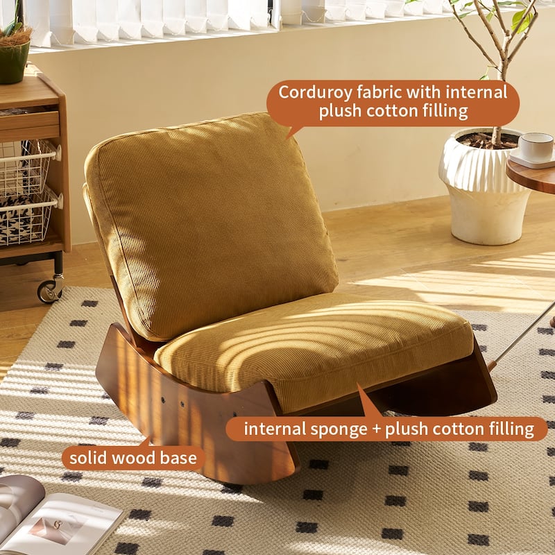 Comfortable Glider Rocking Chair, High-Quality Upholstery Glider Chair, Solid Wood Frame