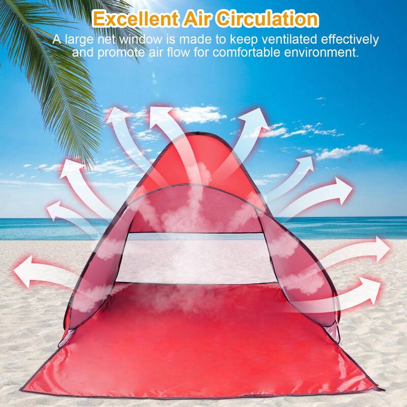 Pop Up Beach Tent Sun Shade Shelter Anti-UV Waterproof 2-3 Person - 64.96 x 59.06 x 43.31in