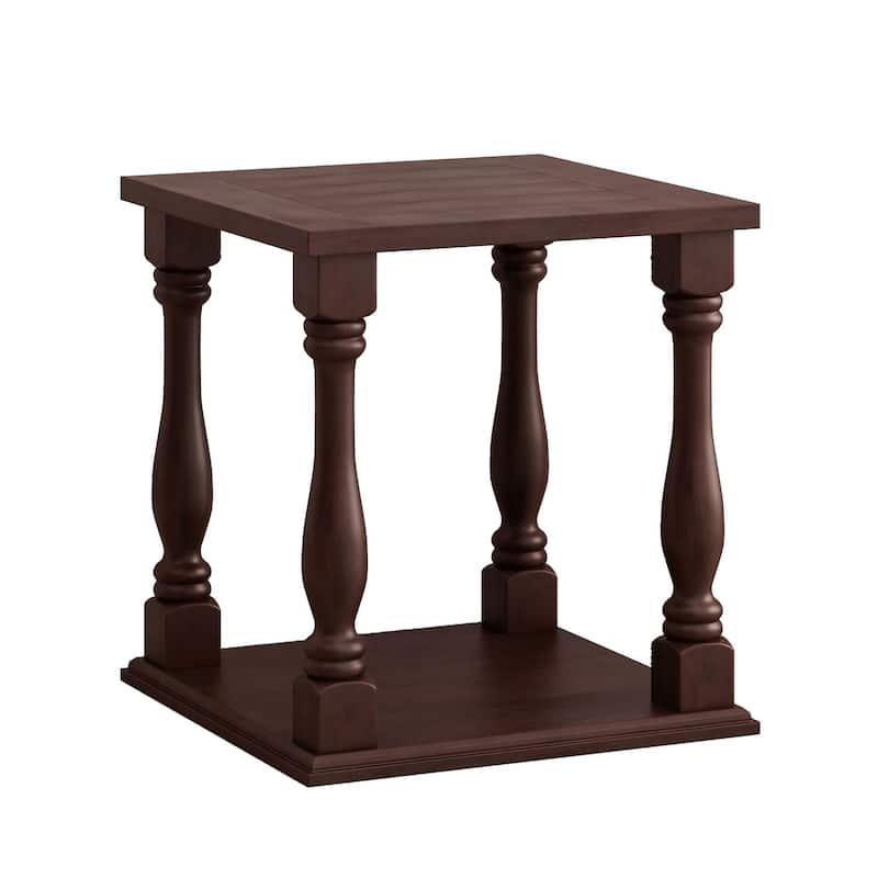 Coffee Table Side Table End Table with Shelf, Antique Brown Sofa Table Nightstand Hallway Table for Living Room - Antique Brown